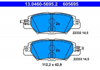 Kit de plaquettes de frein, frein à disque 13.0460-5695.2 ATE
