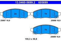 Kit de plaquettes de frein, frein à disque 13.0460-5699.2 ATE