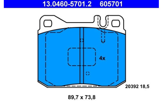 Kit de plaquettes de frein, frein à disque 13.0460-5701.2 ATE
