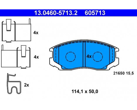 Kit de plaquettes de frein, frein à disque 13.0460-5713.2 ATE