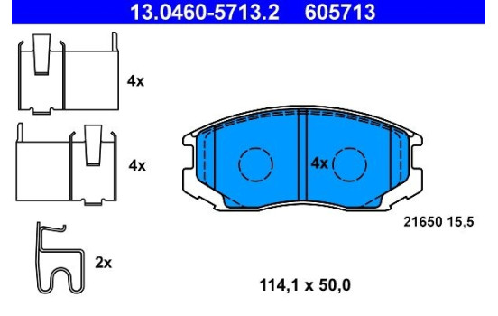 Kit de plaquettes de frein, frein à disque 13.0460-5713.2 ATE