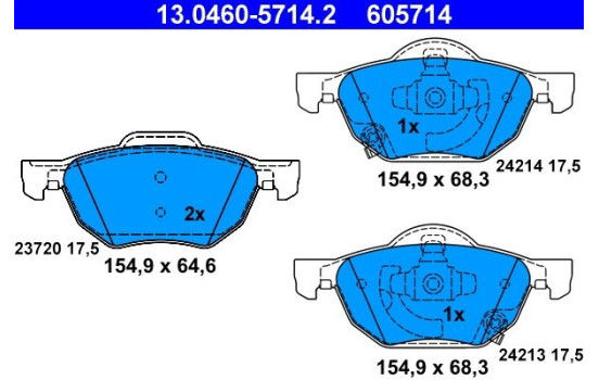 Kit de plaquettes de frein, frein à disque 13.0460-5714.2 ATE, Image 2