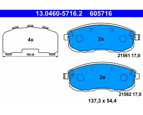 Kit de plaquettes de frein, frein à disque 13.0460-5716.2 ATE