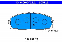 Kit de plaquettes de frein, frein à disque 13.0460-5722.2 ATE