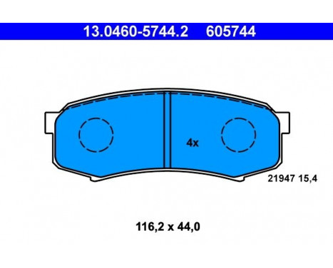 Kit de plaquettes de frein, frein à disque 13.0460-5744.2 ATE, Image 2