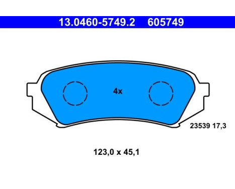 Kit de plaquettes de frein, frein à disque 13.0460-5749.2 ATE, Image 2