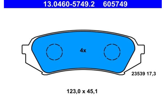 Kit de plaquettes de frein, frein à disque 13.0460-5749.2 ATE, Image 2
