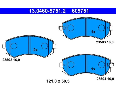 Kit de plaquettes de frein, frein à disque 13.0460-5751.2 ATE