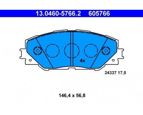 Kit de plaquettes de frein, frein à disque 13.0460-5766.2 ATE