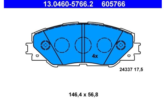 Kit de plaquettes de frein, frein à disque 13.0460-5766.2 ATE