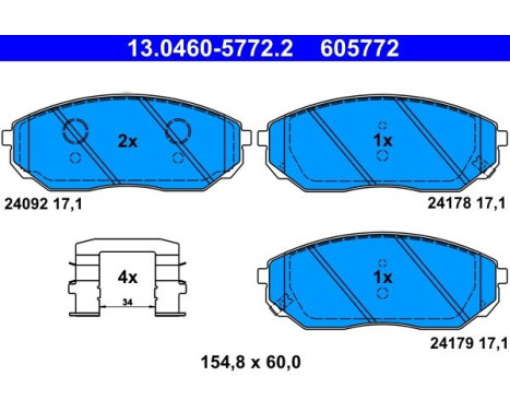 Kit de plaquettes de frein, frein à disque 13.0460-5772.2 ATE, Image 2