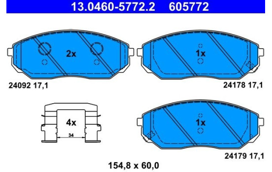 Kit de plaquettes de frein, frein à disque 13.0460-5772.2 ATE, Image 2