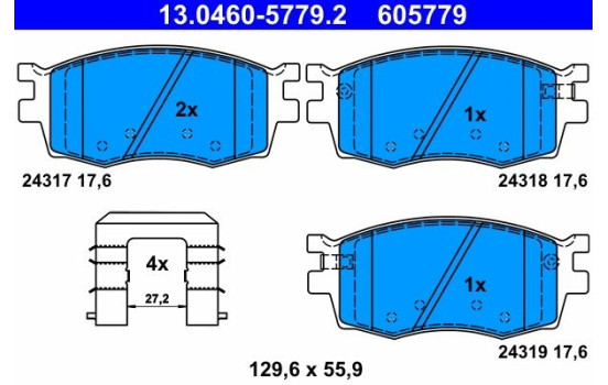 Kit de plaquettes de frein, frein à disque 13.0460-5779.2 ATE, Image 2
