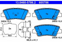 Kit de plaquettes de frein, frein à disque 13.0460-5786.2 ATE