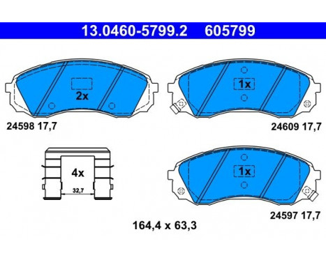 Kit de plaquettes de frein, frein à disque 13.0460-5799.2 ATE, Image 2