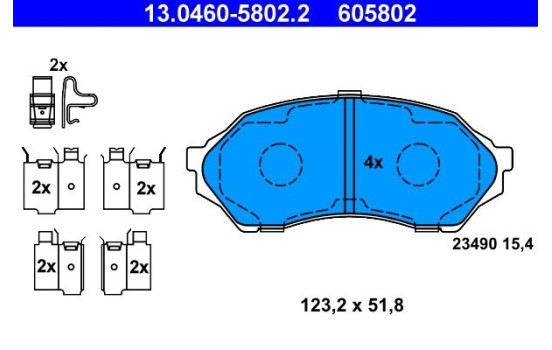 Kit de plaquettes de frein, frein à disque 13.0460-5802.2 ATE, Image 2