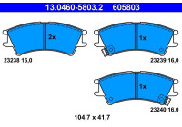 Kit de plaquettes de frein, frein à disque 13.0460-5803.2 ATE
