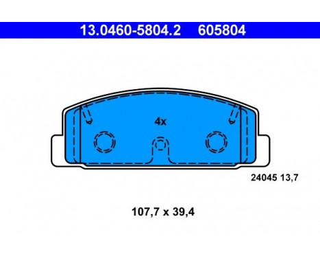 Kit de plaquettes de frein, frein à disque 13.0460-5804.2 ATE, Image 2