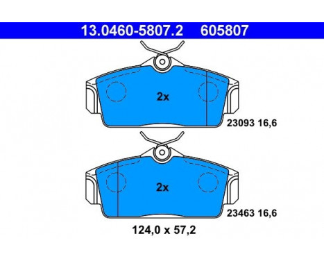Kit de plaquettes de frein, frein à disque 13.0460-5807.2 ATE, Image 2