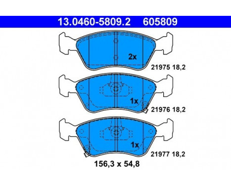 Kit de plaquettes de frein, frein à disque 13.0460-5809.2 ATE, Image 2