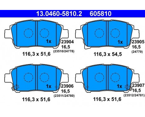 Kit de plaquettes de frein, frein à disque 13.0460-5810.2 ATE, Image 2