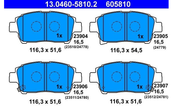 Kit de plaquettes de frein, frein à disque 13.0460-5810.2 ATE, Image 2