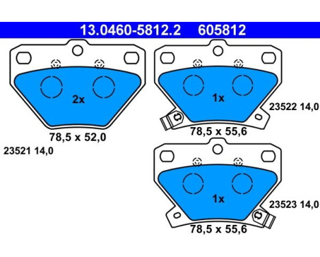 Kit de plaquettes de frein, frein à disque 13.0460-5812.2 ATE, Image 2