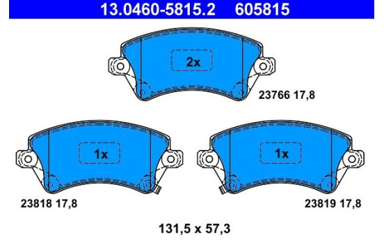 Kit de plaquettes de frein, frein à disque 13.0460-5815.2 ATE, Image 2