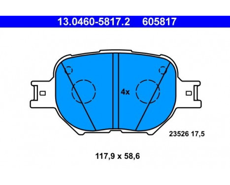 Kit de plaquettes de frein, frein à disque 13.0460-5817.2 ATE, Image 2