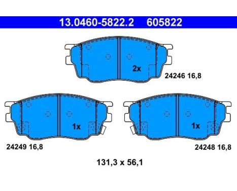 Kit de plaquettes de frein, frein à disque 13.0460-5822.2 ATE, Image 2