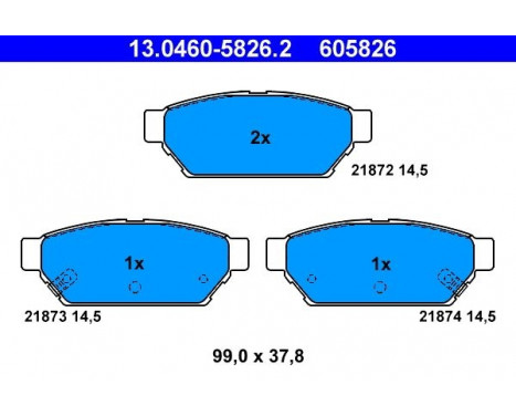 Kit de plaquettes de frein, frein à disque 13.0460-5826.2 ATE