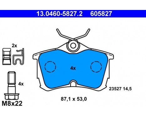 Kit de plaquettes de frein, frein à disque 13.0460-5827.2 ATE, Image 2