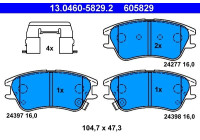 Kit de plaquettes de frein, frein à disque 13.0460-5829.2 ATE