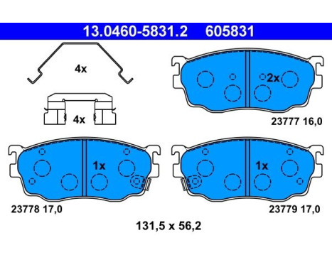 Kit de plaquettes de frein, frein à disque 13.0460-5831.2 ATE, Image 2