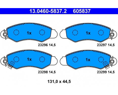 Kit de plaquettes de frein, frein à disque 13.0460-5837.2 ATE, Image 2