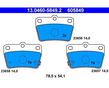Kit de plaquettes de frein, frein à disque 13.0460-5849.2 ATE, Image 2