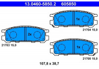 Kit de plaquettes de frein, frein à disque 13.0460-5850.2 ATE