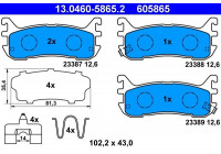 Kit de plaquettes de frein, frein à disque 13.0460-5865.2 ATE