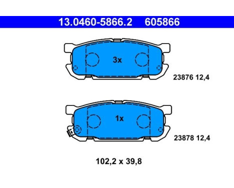 Kit de plaquettes de frein, frein à disque 13.0460-5866.2 ATE