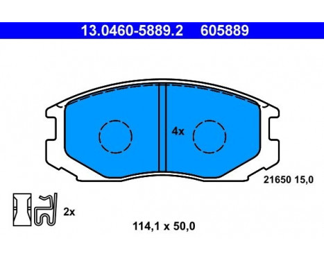 Kit de plaquettes de frein, frein à disque 13.0460-5889.2 ATE, Image 2
