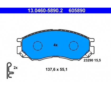 Kit de plaquettes de frein, frein à disque 13.0460-5890.2 ATE