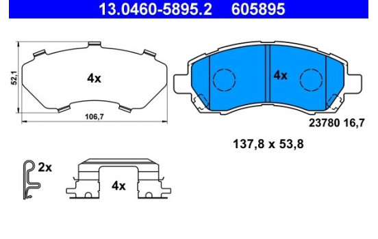 Kit de plaquettes de frein, frein à disque 13.0460-5895.2 ATE, Image 2