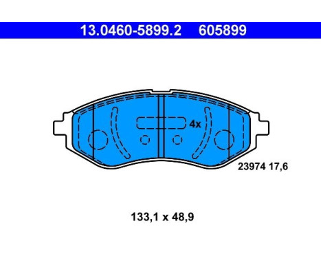 Kit de plaquettes de frein, frein à disque 13.0460-5899.2 ATE, Image 2