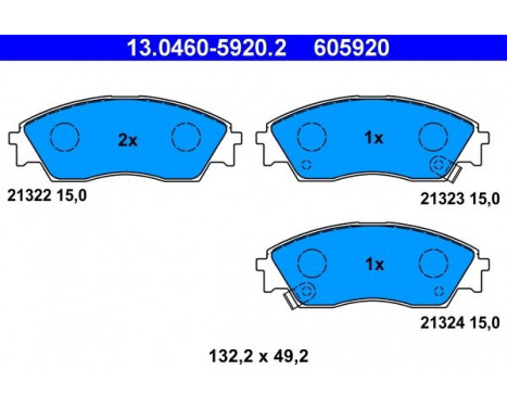 Kit de plaquettes de frein, frein à disque 13.0460-5920.2 ATE, Image 2