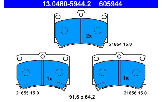 Kit de plaquettes de frein, frein à disque 13.0460-5944.2 ATE, Image 2