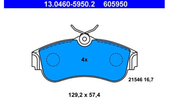 Kit de plaquettes de frein, frein à disque 13.0460-5950.2 ATE, Image 2