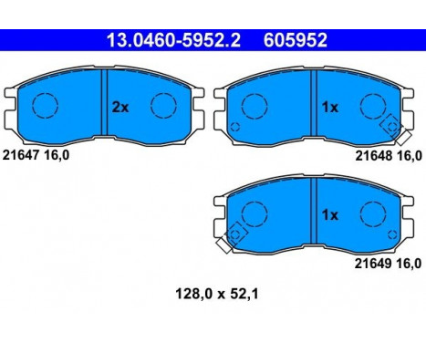 Kit de plaquettes de frein, frein à disque 13.0460-5952.2 ATE, Image 2