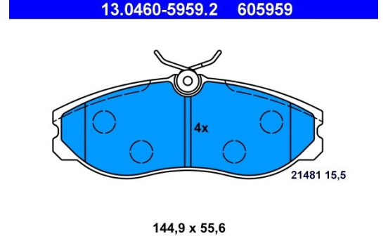 Kit de plaquettes de frein, frein à disque 13.0460-5959.2 ATE, Image 2