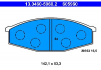 Kit de plaquettes de frein, frein à disque 13.0460-5960.2 ATE
