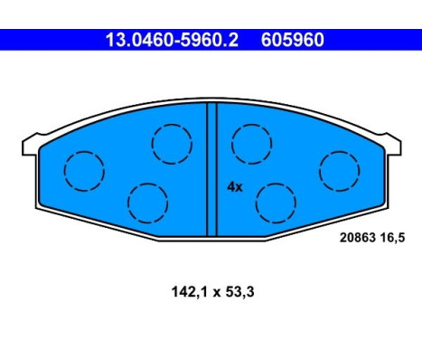 Kit de plaquettes de frein, frein à disque 13.0460-5960.2 ATE